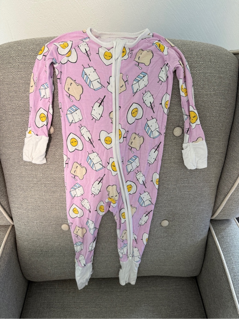 Little Sleepies Pink Breakfast Zippies Pajama